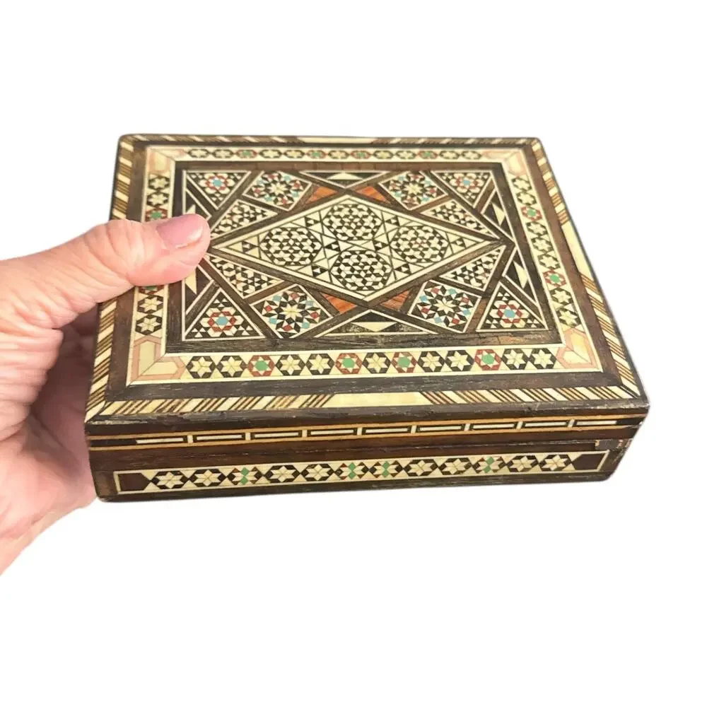 Vintage Persian Intricately Made Marquetry Trinket Box